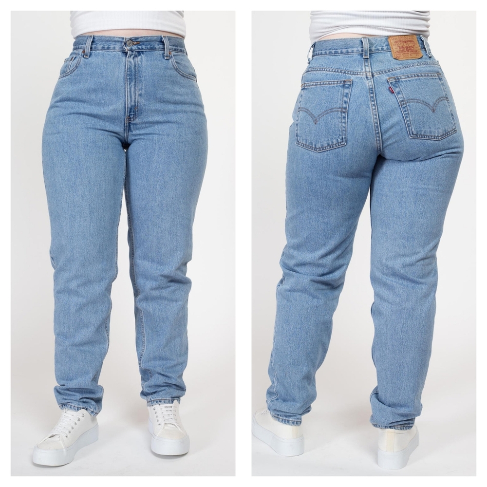 Vintage 98 Levi's 550 Tapered Leg Mom Jeans, Light Wash, Structured Denim, EUC!
